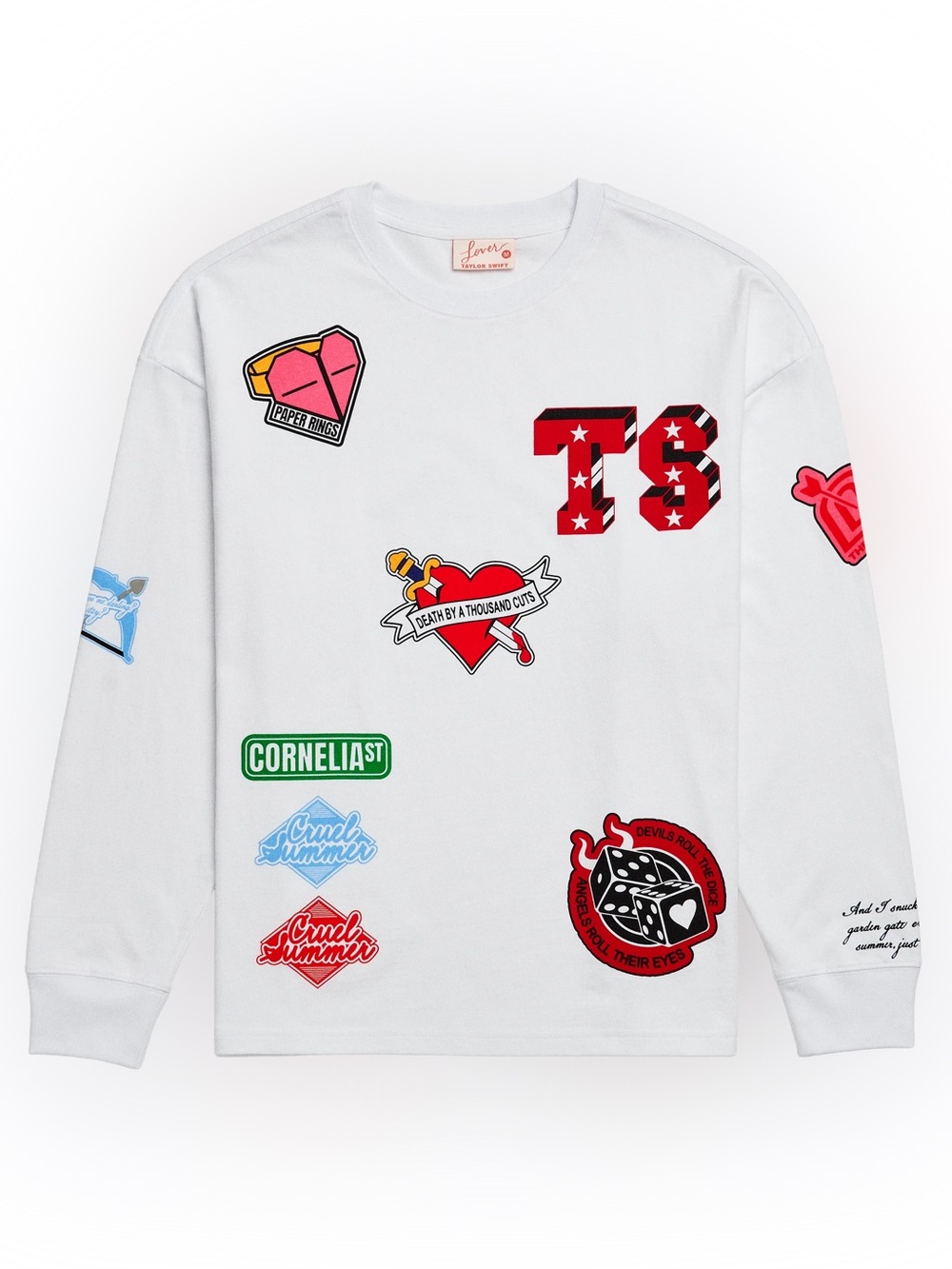 Taylor Swift • Lover Album Long Sleeve T-Shirt tee pullover merch white graphic